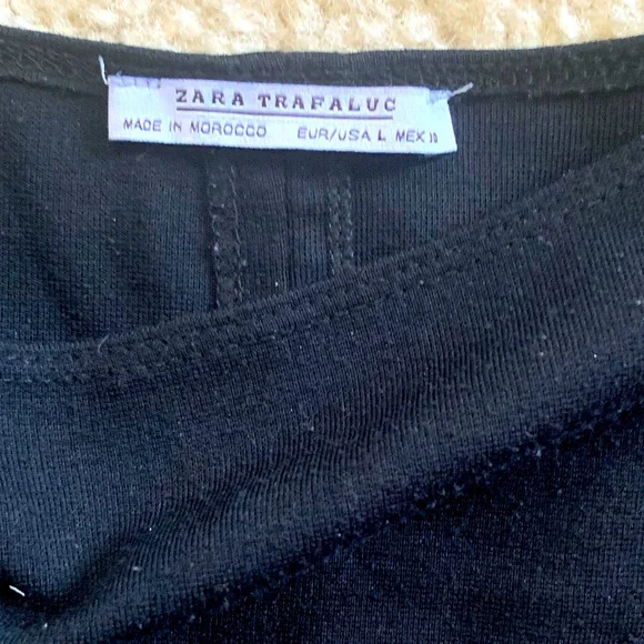 Zara Black Scoop Neckline Fitted T-shirt Dress - Picture 4 of 4